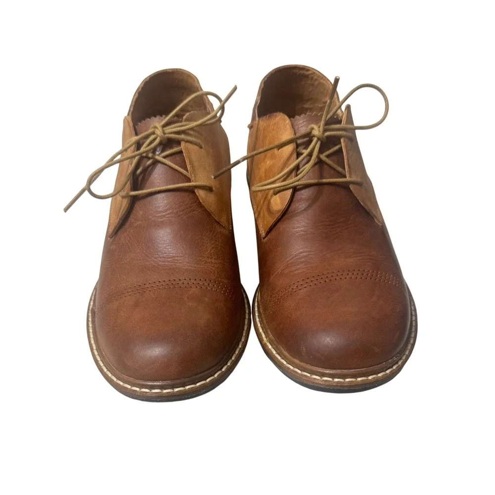OluKai Walino Oxford Mens Size 9 Brown Leather Drop Heel Dress Shoes 10257 EX